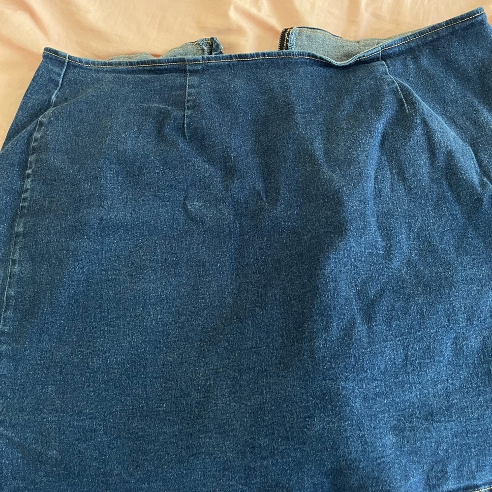 Denim Stretch Miniskirt Skort Classic Silhouette